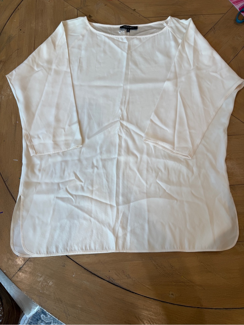 Lafayette 148 New York Cream 100% Silk Lightweight Blouse/Tunic Small